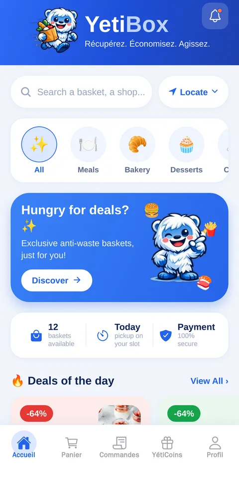 YetiBox — home screen