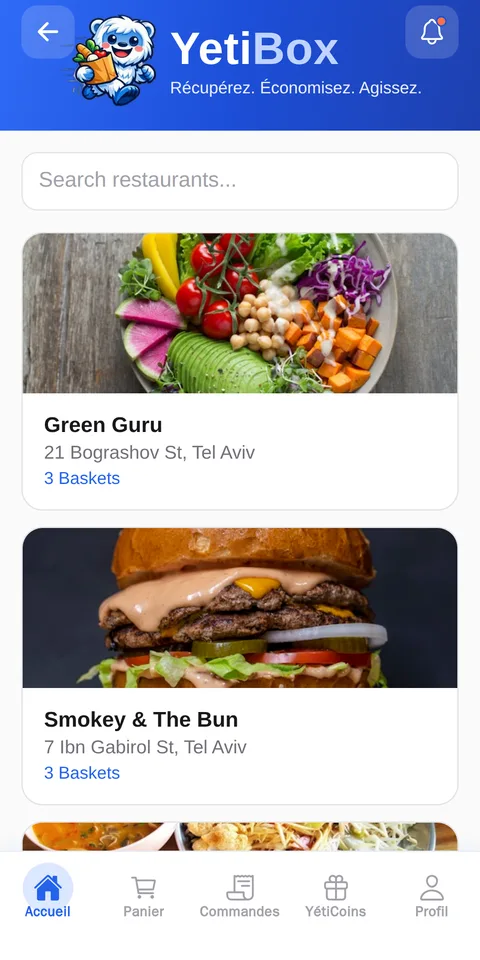YetiBox — browsing baskets