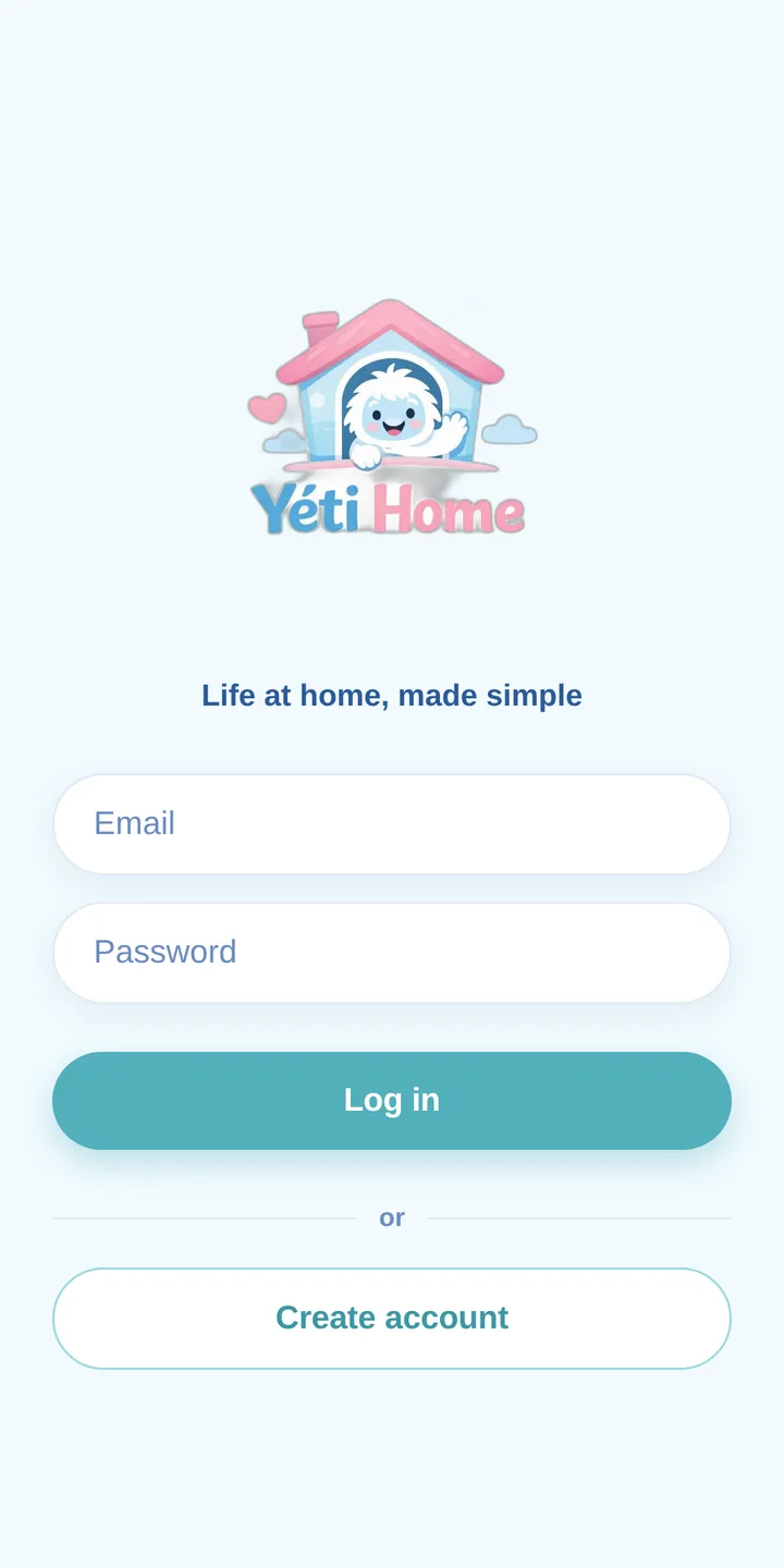 YetiHome sign-in screen